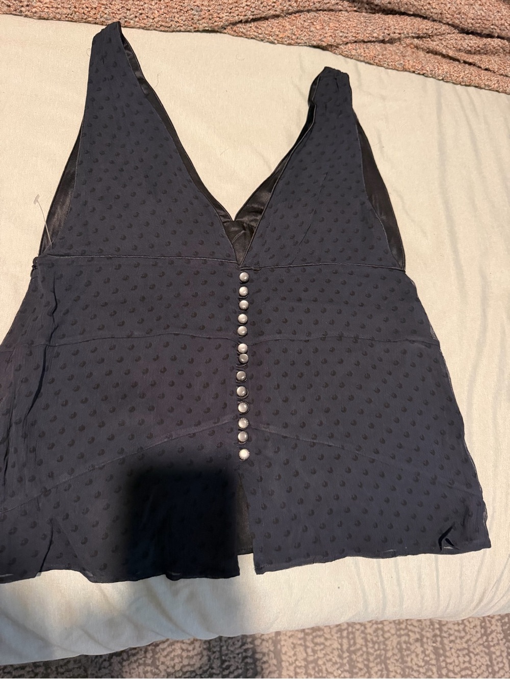 Marc Jacobs Black Silk Top with Brand Tag